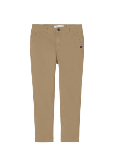 Name it Mini Boys Cotton Twill Chino Pants - Beige