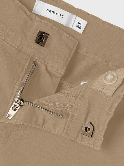 Name it Mini Boys Cotton Twill Chino Pants - Beige