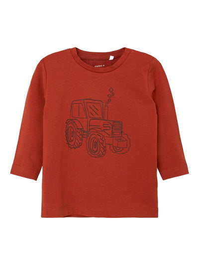 Name It Baby Boy Tractor Print Top