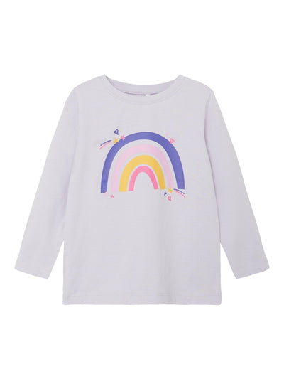 Name it Girl Long Sleeved Graphic Top - Rainbows