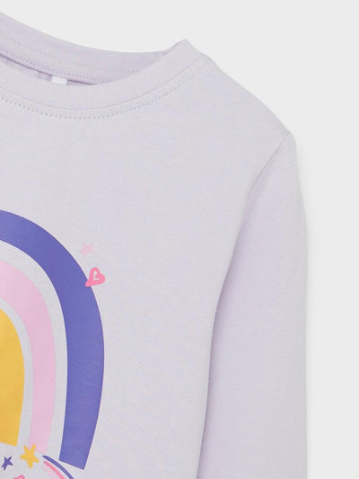 Name it Girl Long Sleeved Graphic Top - Rainbows