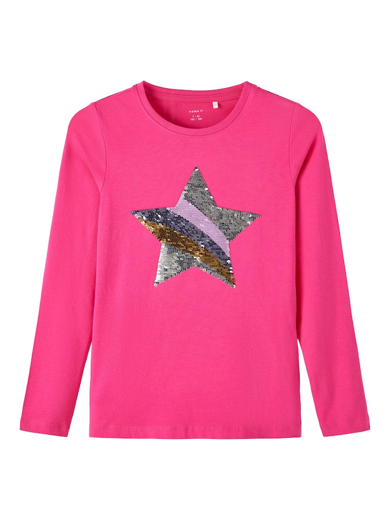 Name it Girls Sequin Star Top - Pink