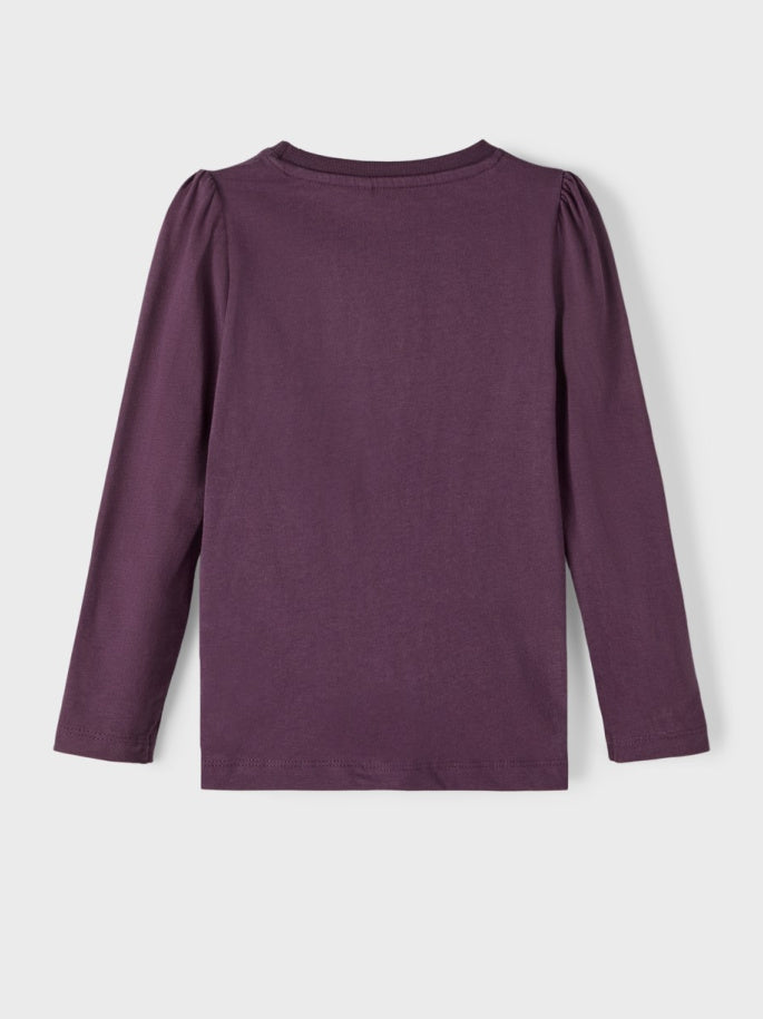 Name it Girls Sequin Slogan Top - Purple