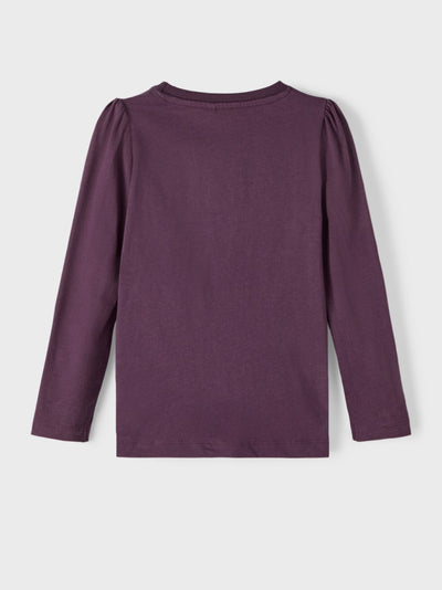 Name it Girls Sequin Slogan Top - Purple