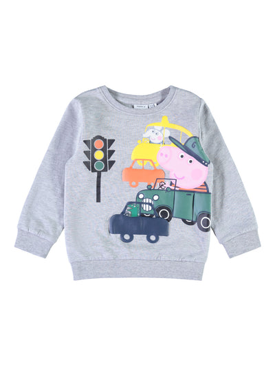 name it toddler boys grey Peppa Pig sweatshirt