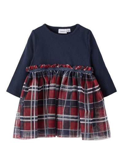 Name It Baby Girl Tulle-Style Tartan Dress