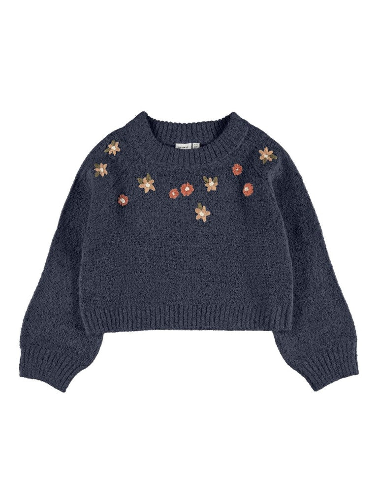 Name it Girls Embroidered Knit Cropped Jumper