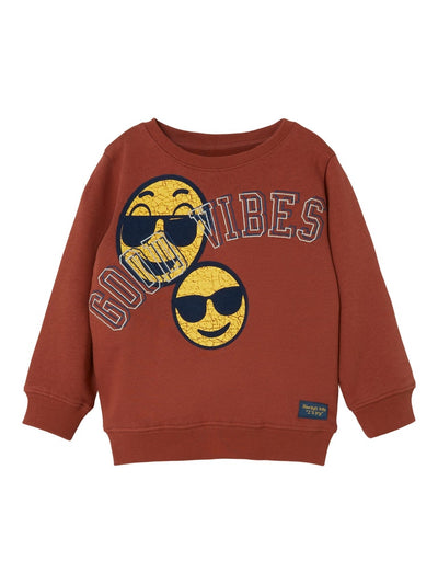Name It Toddler Boys Cotton Smiley Sweatshirt