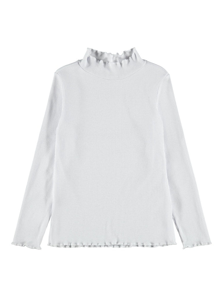 Name It Girls White Frill Collar Long Sleeve Top
