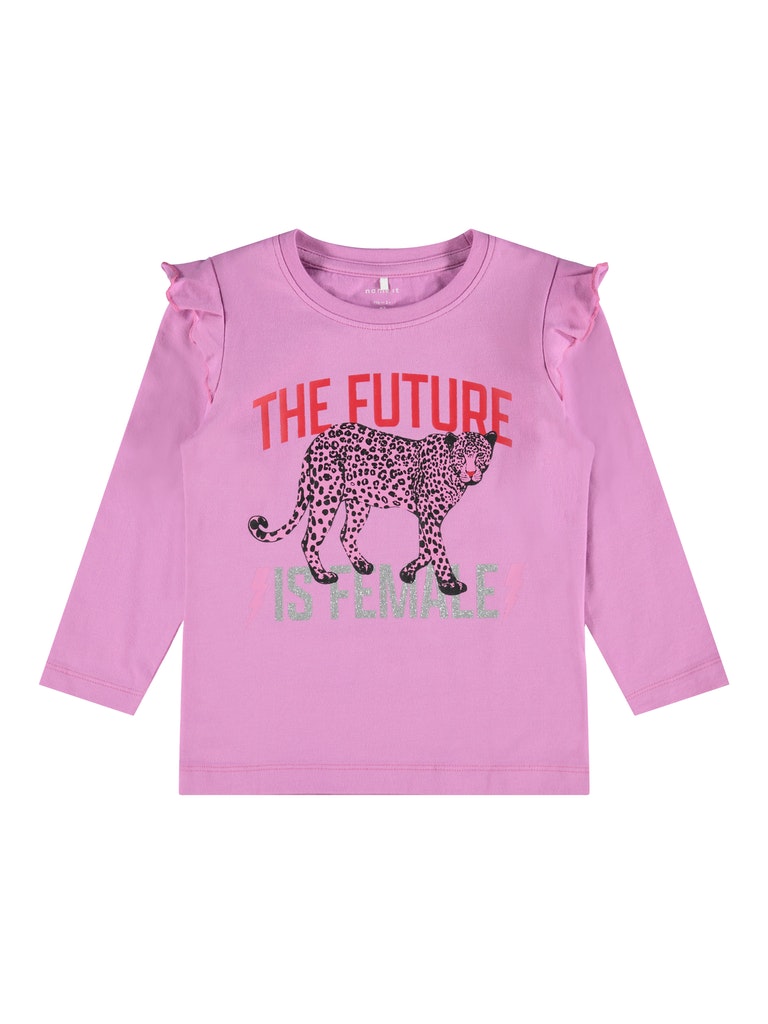 Name it Toddler Girl Long Frill Sleeved Cotton Top