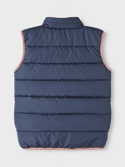 Name it Girls Padded Navy Gilet Jacket