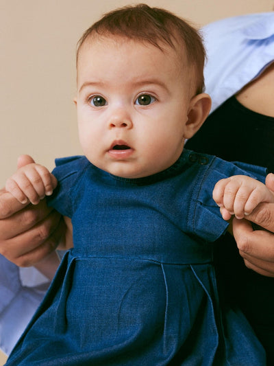 Name it Baby Girl Soft Box Pleat Denim Dress