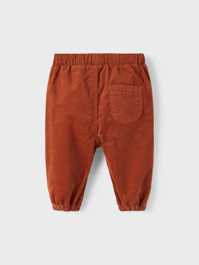 Baby Boy Soft Cotton Corduroy Pants - Rust Colour