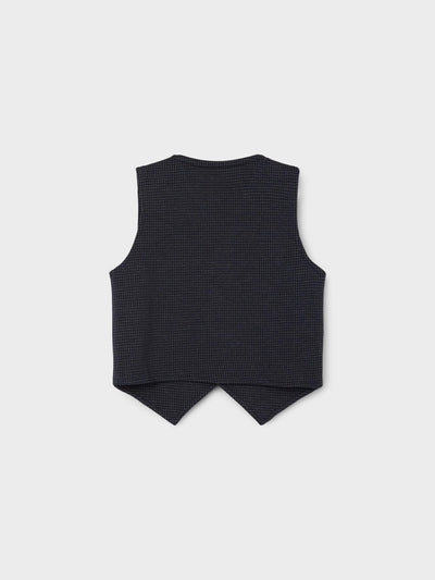 Name It Boys Navy Checked Waistcoat