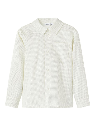 Name it Boys Pin Dot Cotton Shirt - Off White