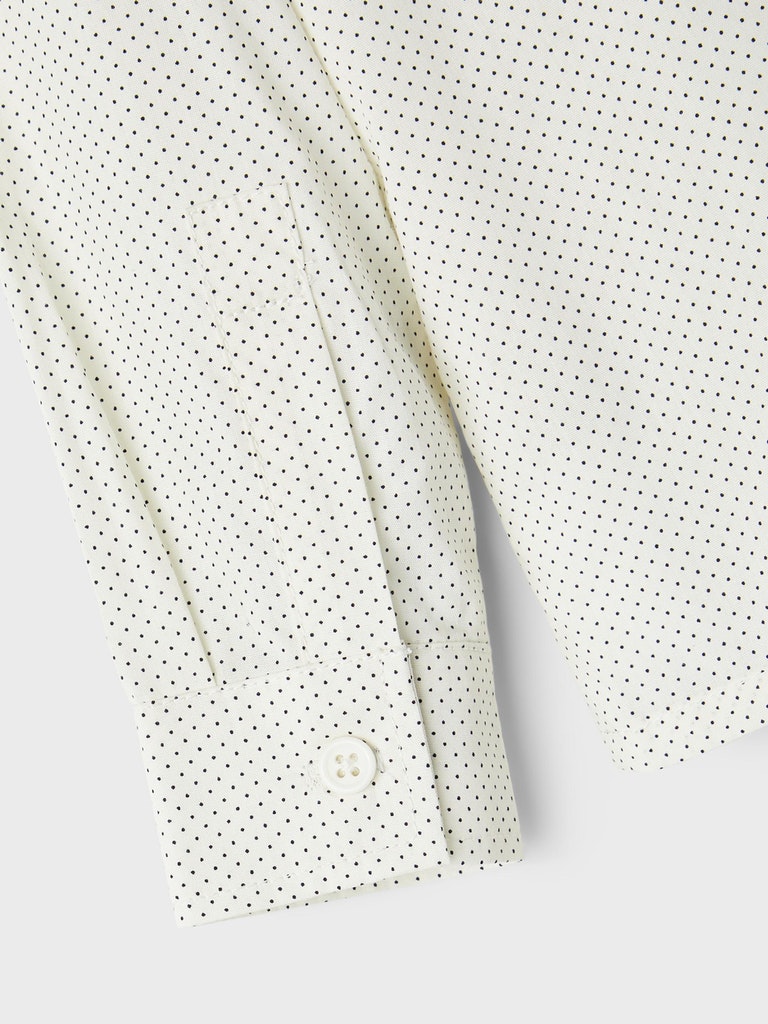 Name it Boys Pin Dot Cotton Shirt - Off White