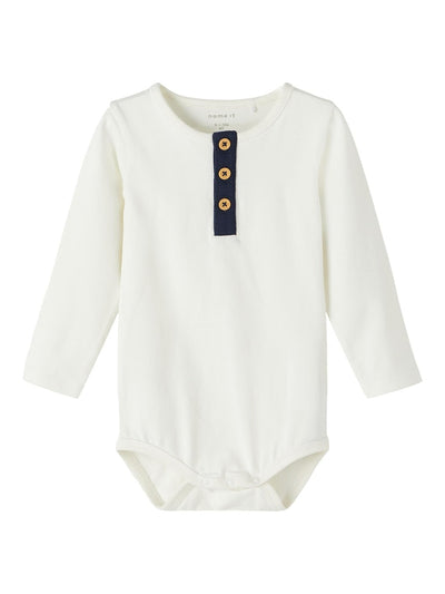 Baby Boy Long Sleeved Body Top with Placket