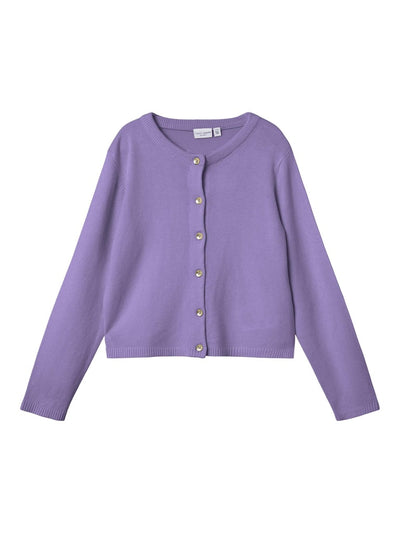 Name it Girls Short Knit Cardigan - Purple