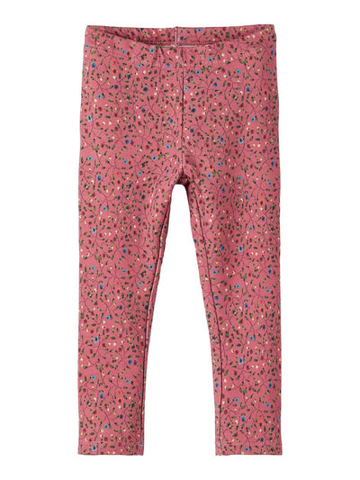 Name it Girl Floral Print Sweat Leggings - Pink