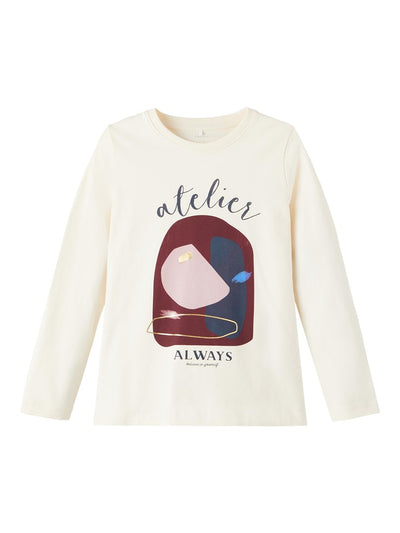 Girls Long-Sleeved Top With Front Graphic