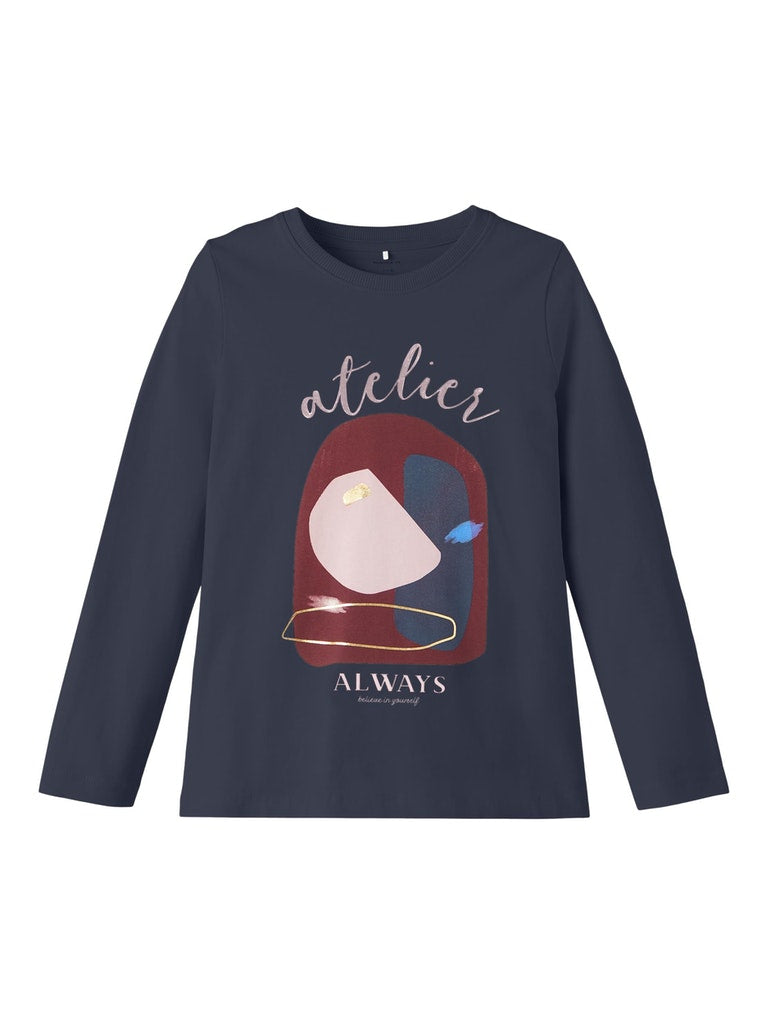 Girls Long-Sleeved Top With Front Graphic