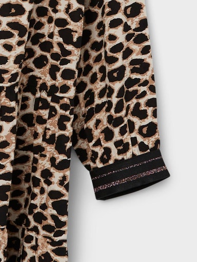 Name it Girls Long Sleeved Leopard Print Dress