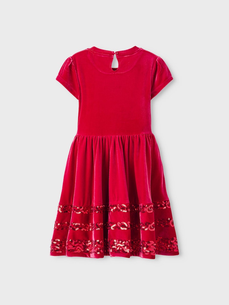 Name it Girls Red Velvet Sequin Dress