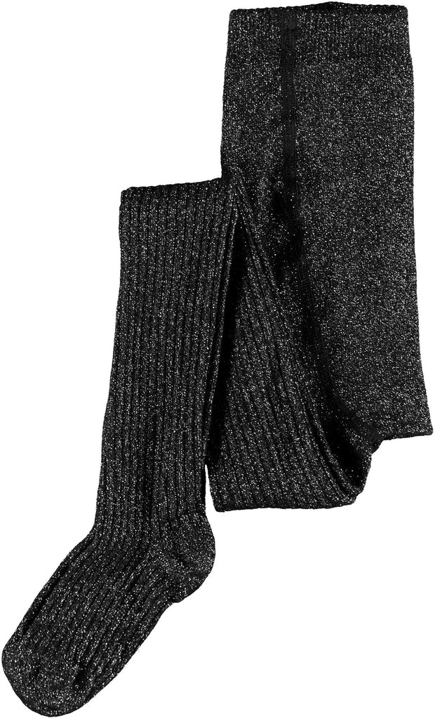 Name it Girls Ribbed Black Glittery Tights