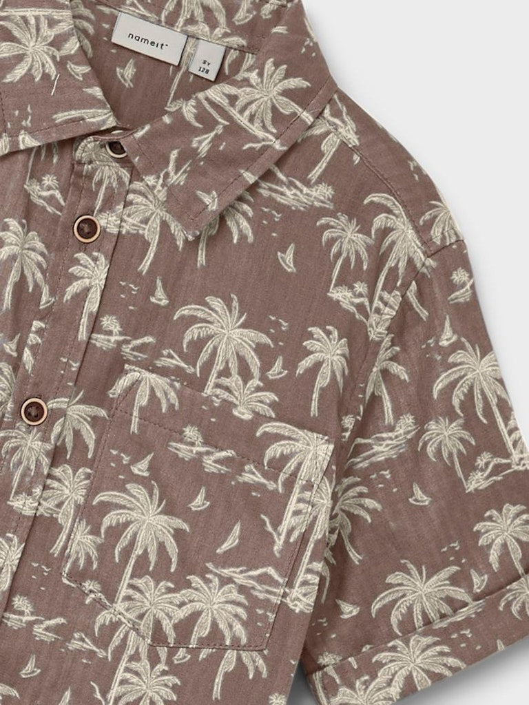 Name it Boys Short Sleeved Palm Trees Printed Shirt