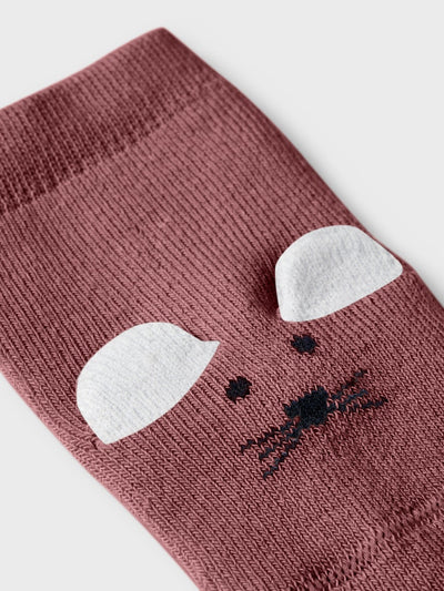 Name it Baby Girl Socks with Mouse Face