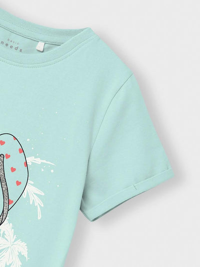 Name it Girls Short Sleeved Summer Themed print T-Shirt