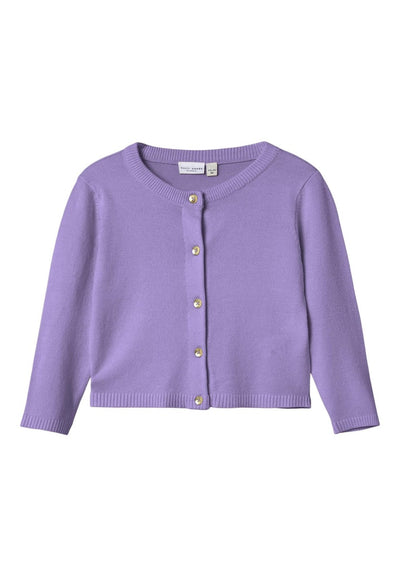 Name it Mini Girls Short Knit Cardigan - Purple