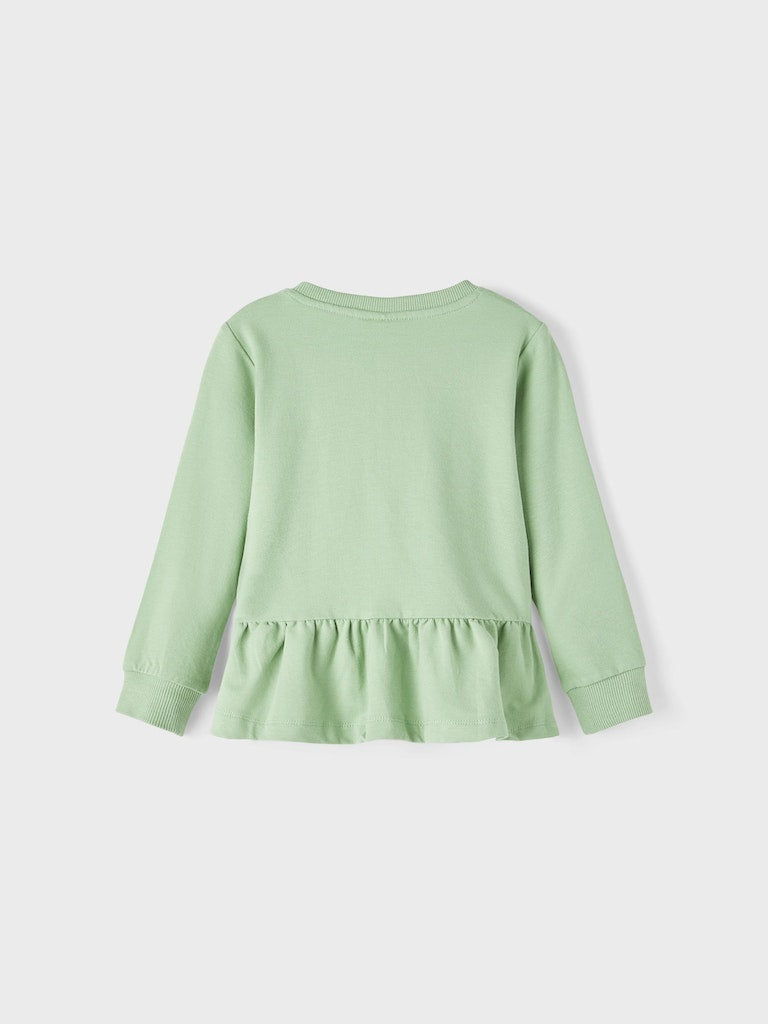 Name it Mini Girls Zip-Up Sweat Cardigan - Basil Green