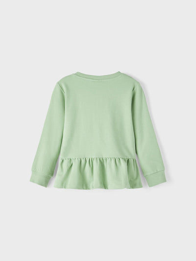 Name it Mini Girls Zip-Up Sweat Cardigan - Basil Green