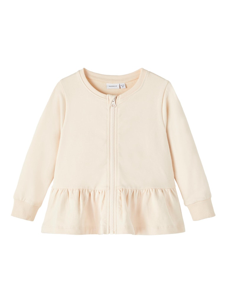 Name it Mini Girls Zip-Up Sweat Cardigan - Cream