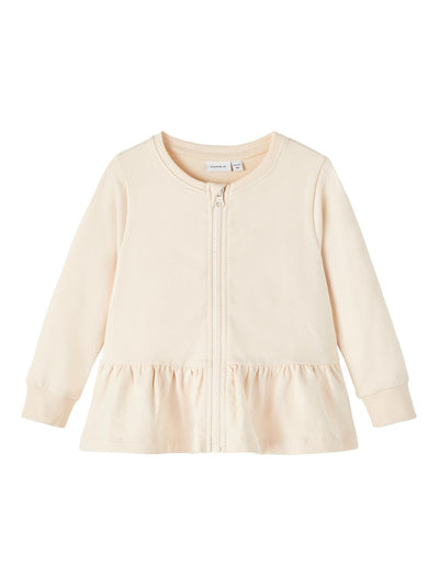 Name it Mini Girls Zip-Up Sweat Cardigan - Cream