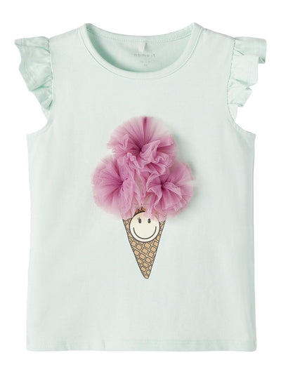 Toddler Girl 3D Ice-Cream Short-Sleeved T-Shirt/Green