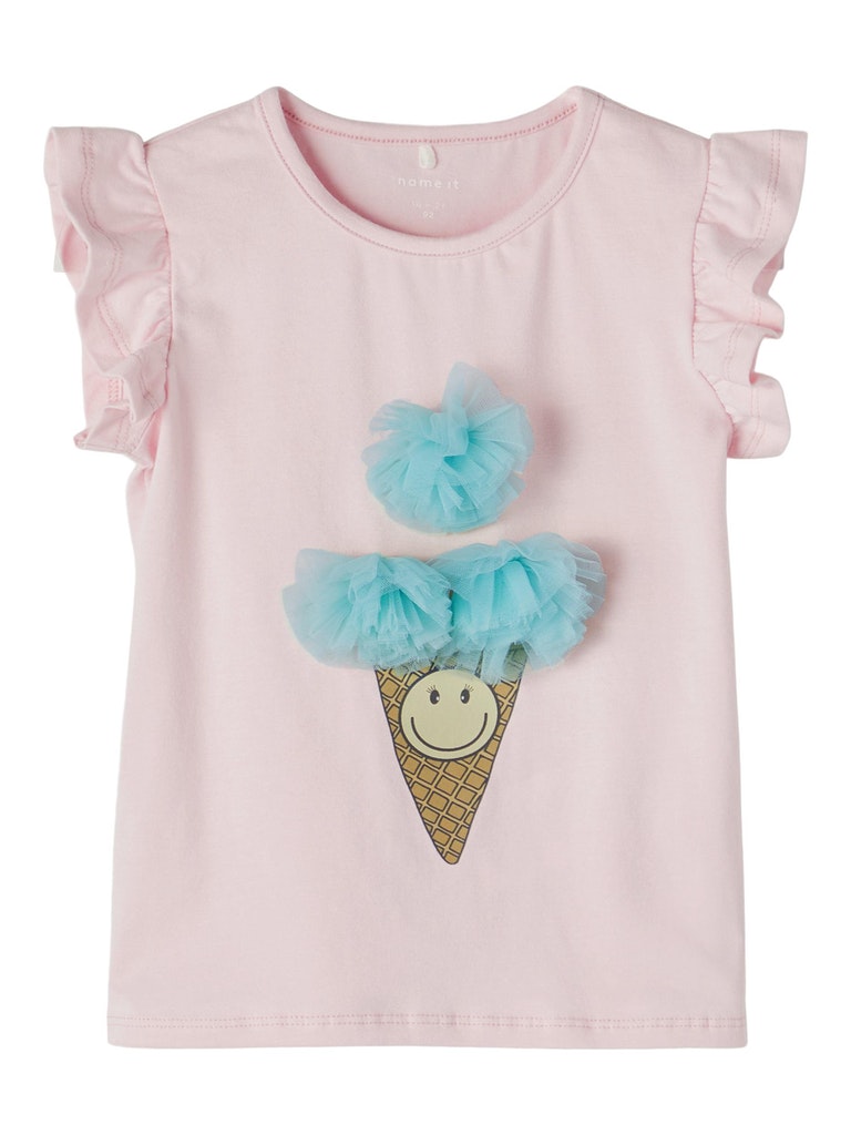 Toddler Girl 3D Ice-Cream Short-Sleeved T-Shirt/Pink