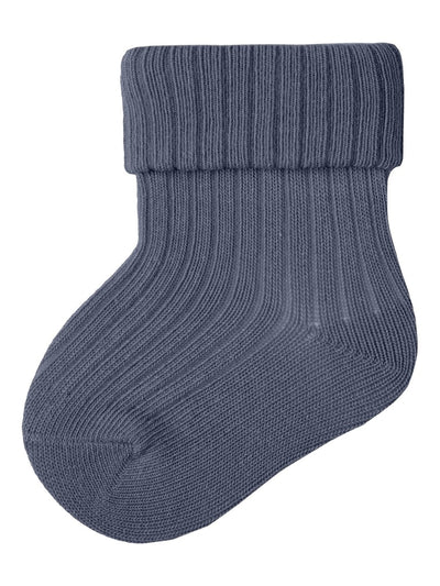 Baby ribbed knitted cotton socks/Grey