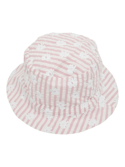 Girl Floral Bucket Hat/Pink and White