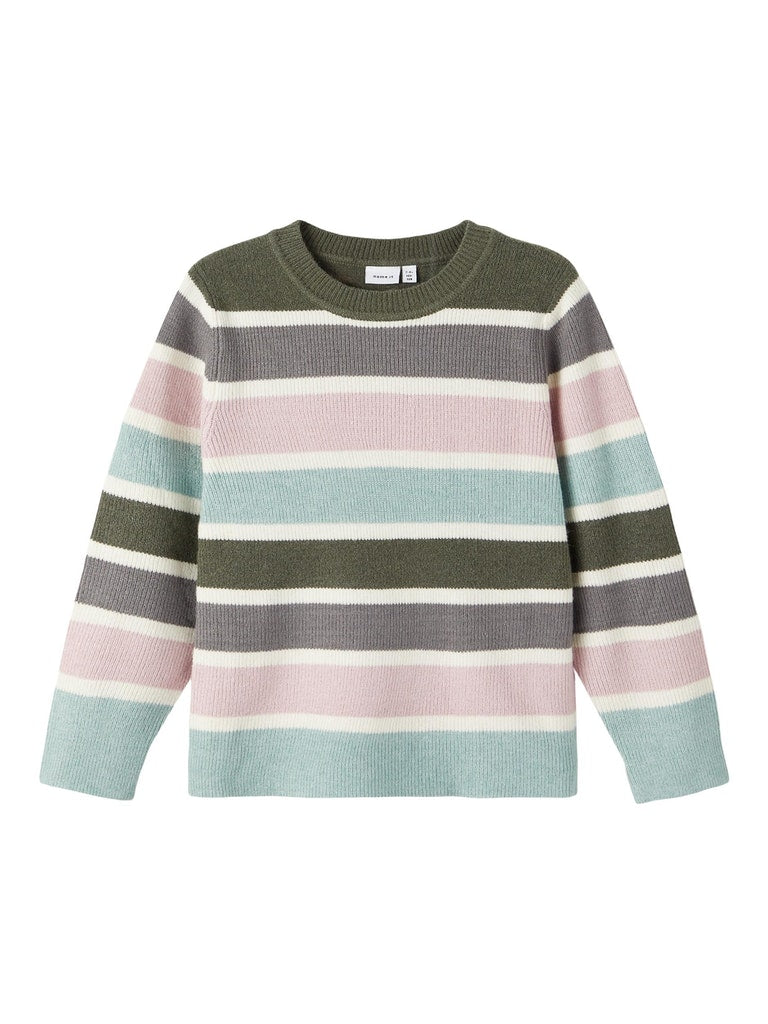 Kid girl cable knitted jumper/blue