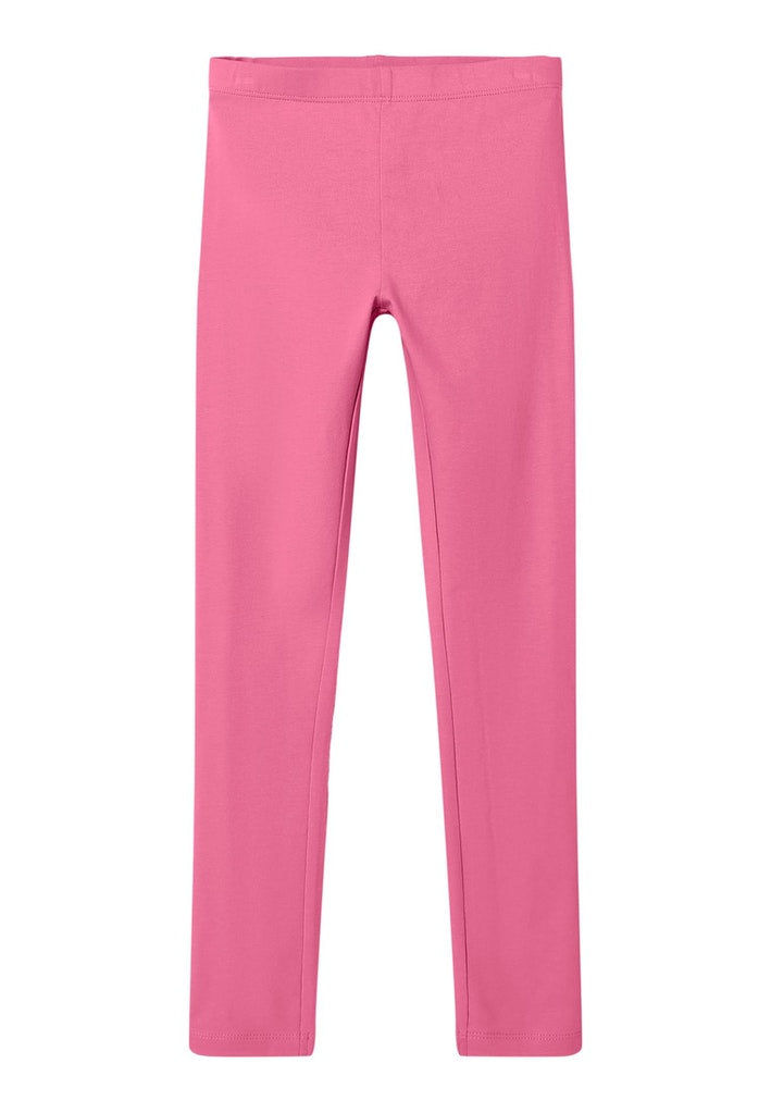 Girls cotton elasticated waist leggings/pink