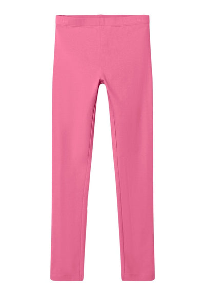 Girls cotton elasticated waist leggings/pink