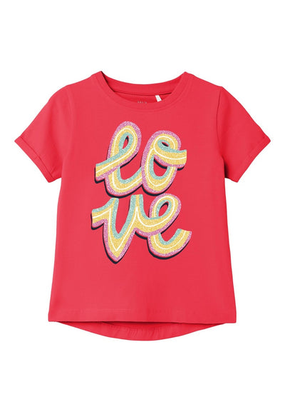 Toddler girl short-sleeved t-shirt/Red