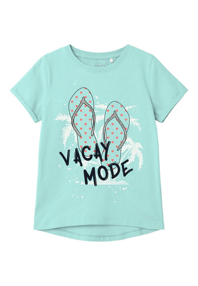 Kid girl short-sleeved summer top/Blue