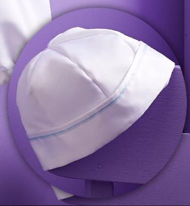 Boy's White Christening Romper With Matching Cap - PC7 Alexander