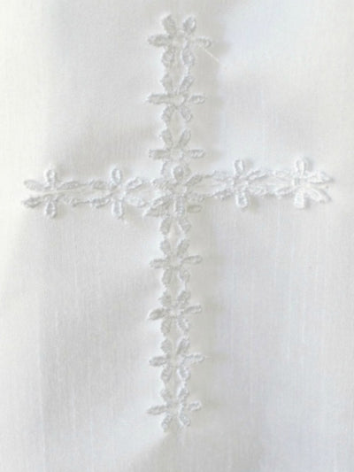 White Christening Gown with Embroidered Cross