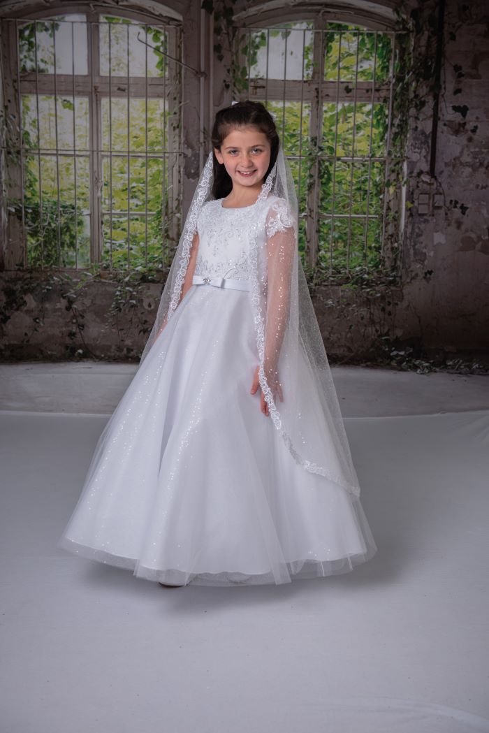 Sweetie Pie Communion Dress 4038 With Matching Veil