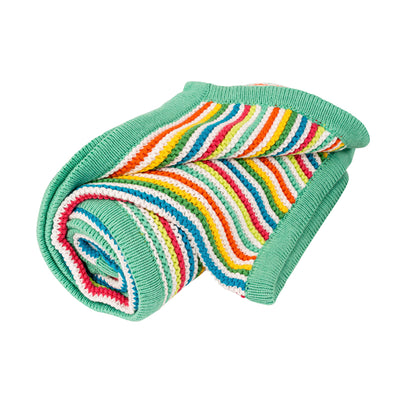 Silvercloud Knitted Multi-Stripe Baby Blanket