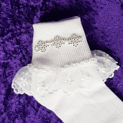 Girls lace trim stock for special occasions